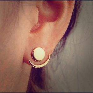 Bohemian crescent moon minimalist stud earrings.